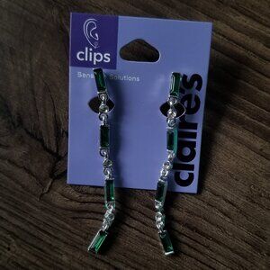 Clip-on Earrings - Dangling Jewelled